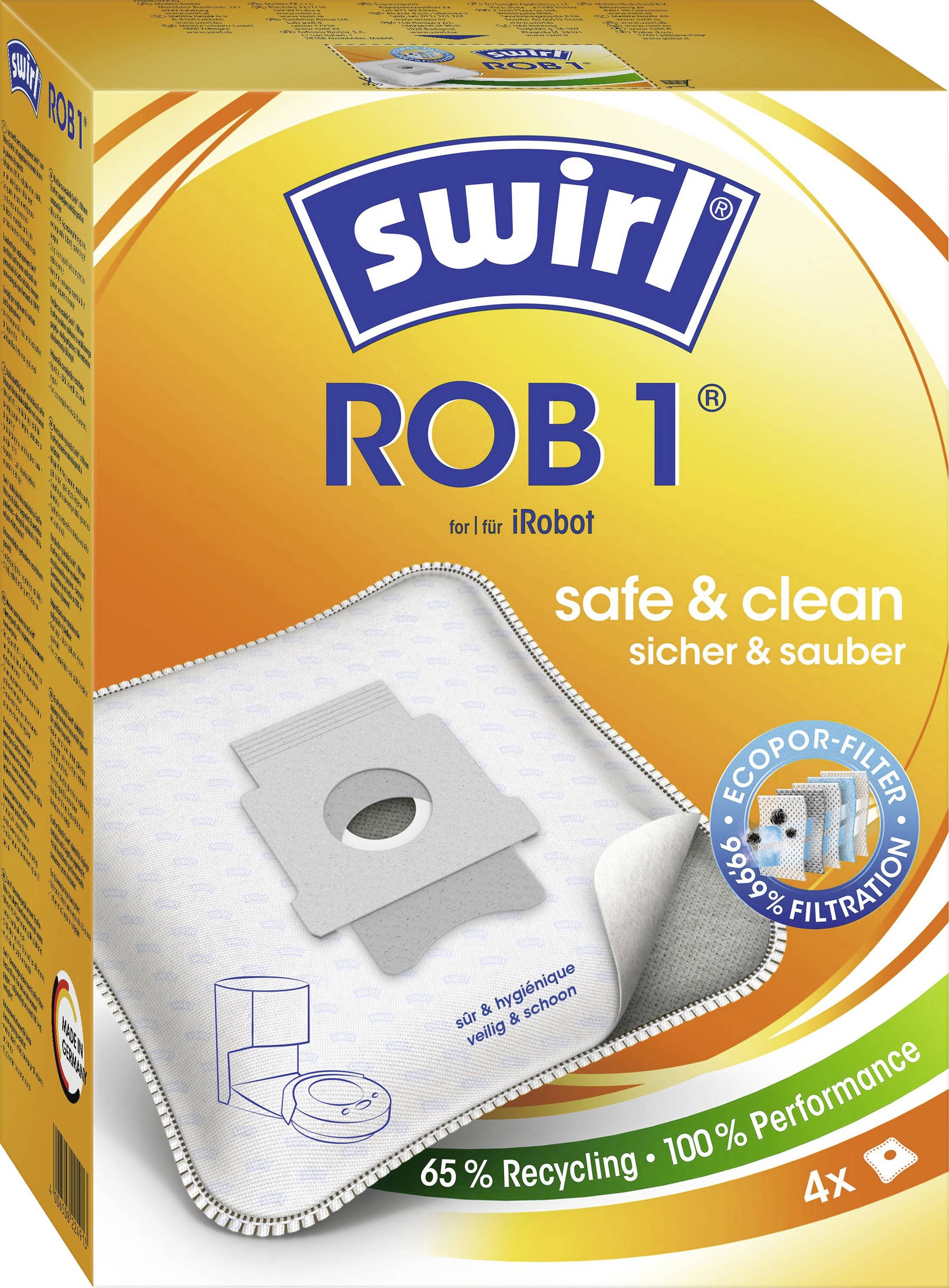 Swirl ROB 1 MicroPor® Plus Green iRobot Vacuum cleaner bag 4 pc(s)