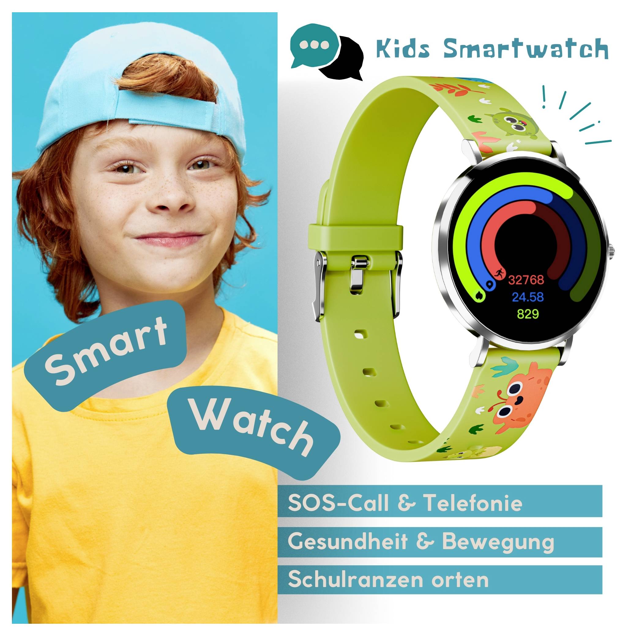 XCOAST LINO TIME Children's smart watch 38 mm Green