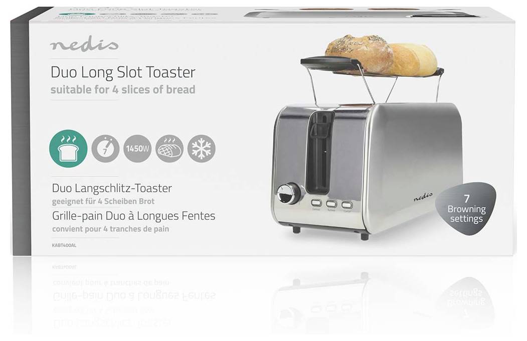 Nedis KABT400AL Toaster Silver