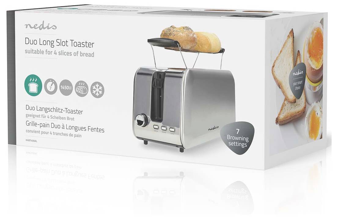 Nedis KABT400AL Toaster Silver