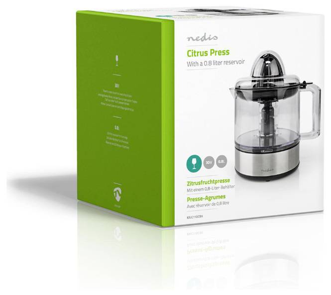 Nedis Lemon squeezer KAJC110CBK 30 W Black, Silver