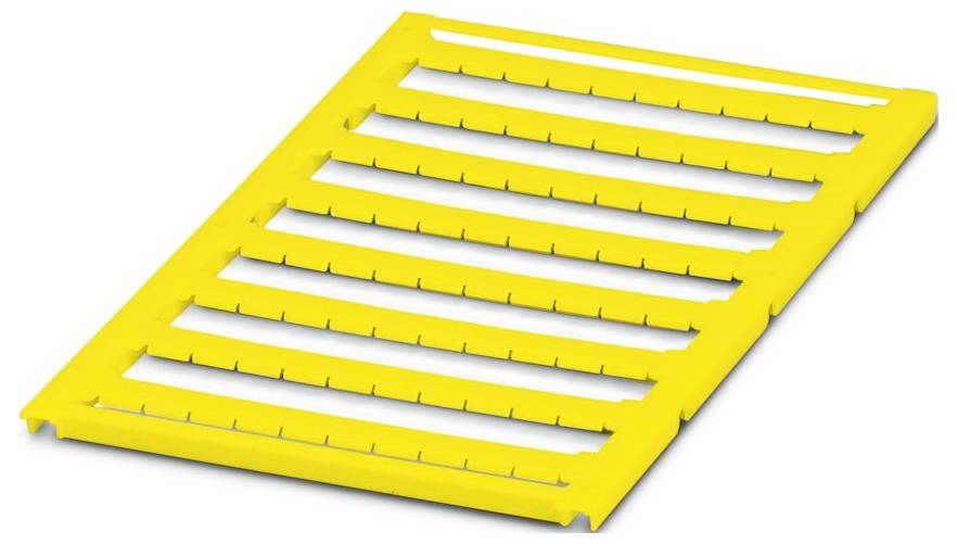Yellow modular plastic ramp with horizontal slats, designed for accessibility, placed at a slight angle for use in preventing slips or trips.