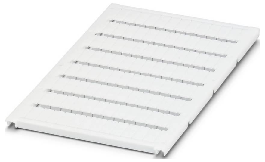 A white, rectangular plastic pallet with a grid surface, used for transporting or storing goods.