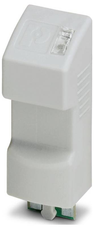 A white, rectangular USB-to-lightning adapter with a female USB port on top and a male lightning connector on the bottom.