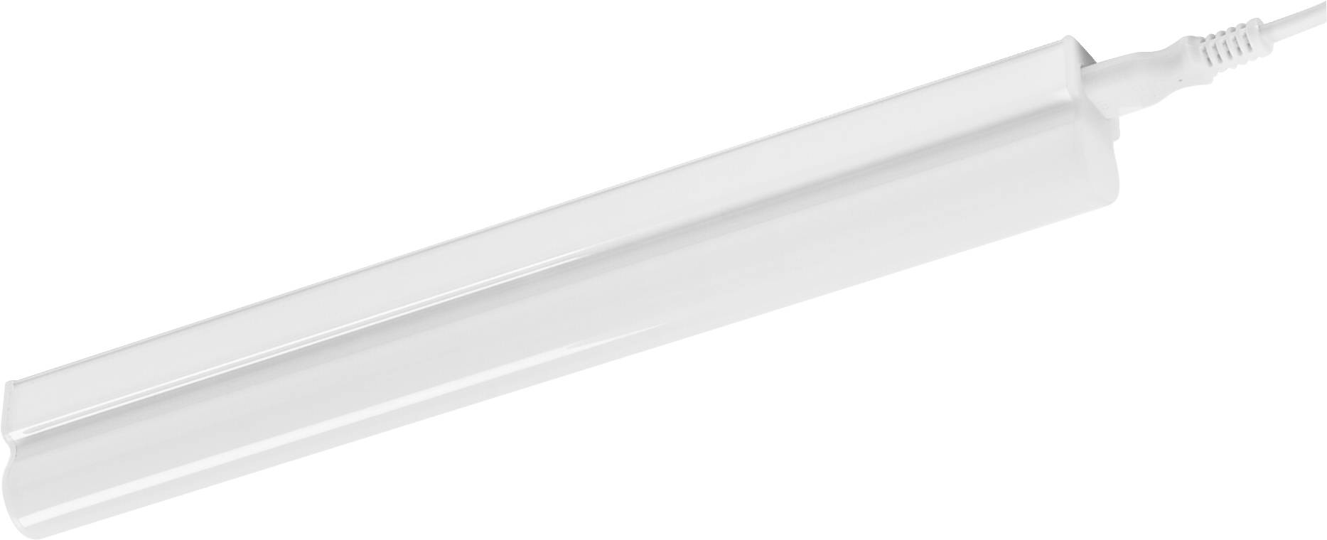 A white LED light bar with an attached power cord.
