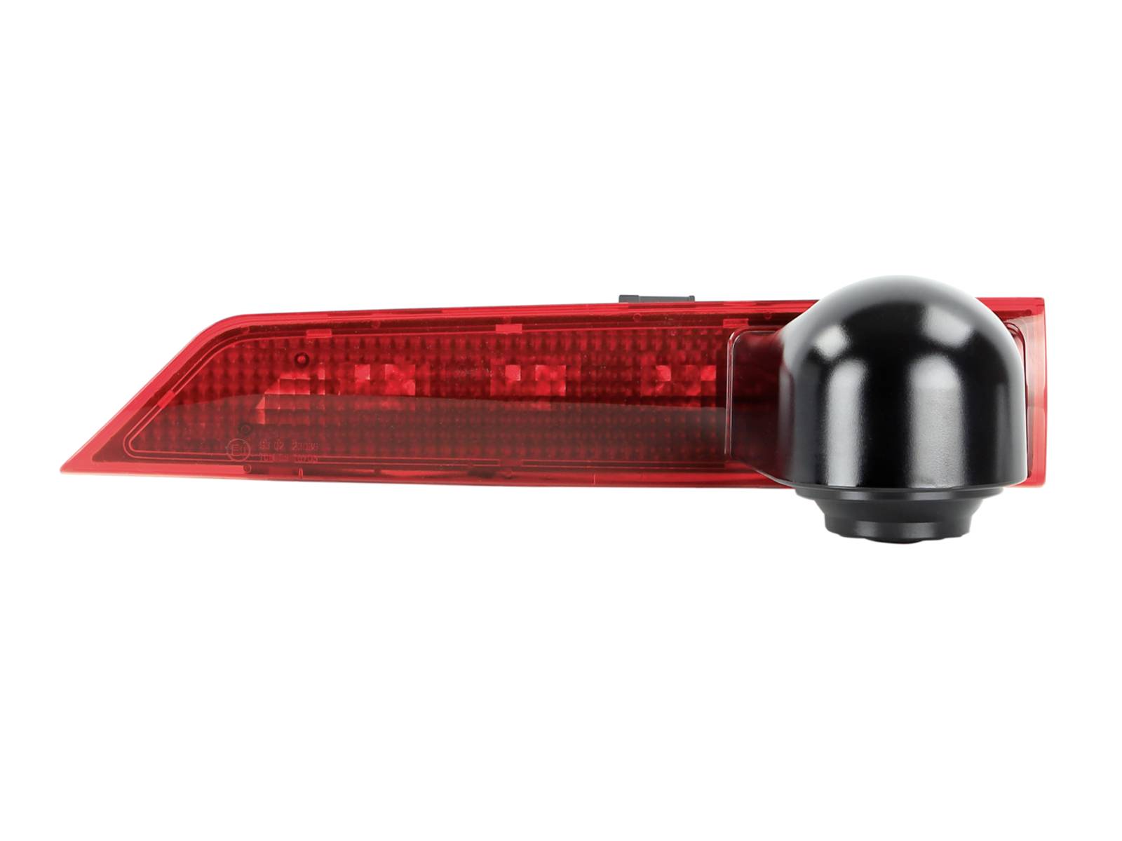 Red trailer light assembly with a black protective cap on the right side, shown on a white background.