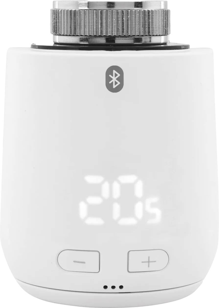 'A white electronic device with a digital timer displaying '20s', a Bluetooth symbol, plus and minus buttons, and a metallic top.'