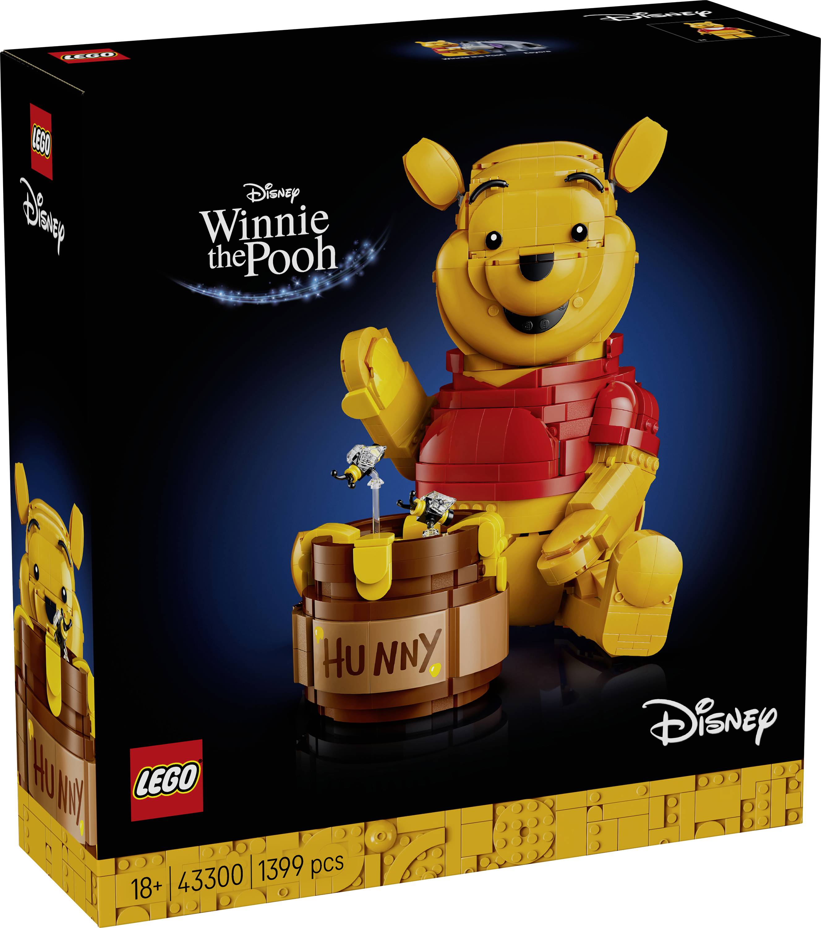 'Lego Winnie the Pooh' set box showing a large brick model of Winnie the Pooh holding a small pot labeled 'Hunny.'