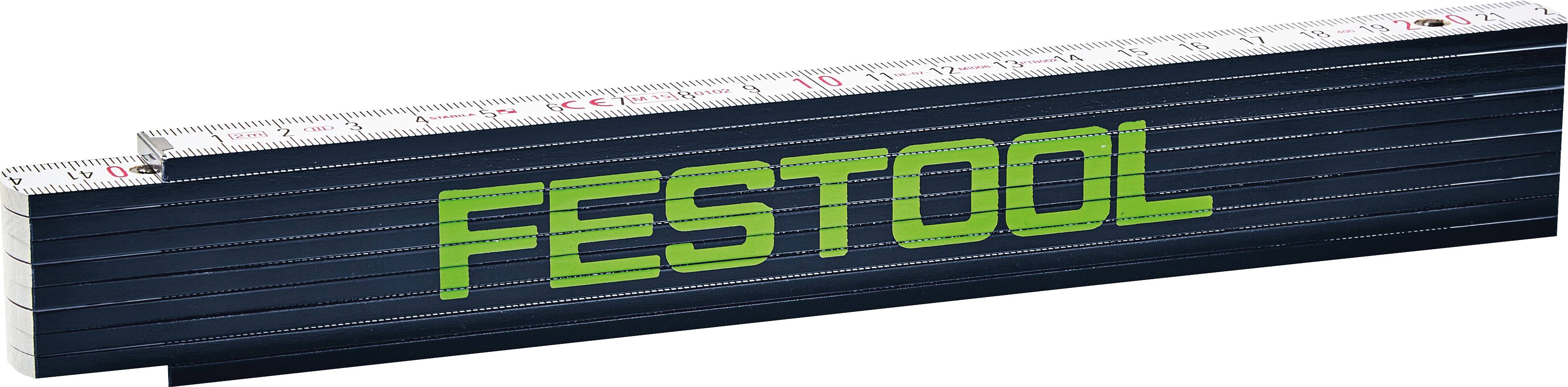 A closed folding ruler with the word 'Festool' in green text on the side.