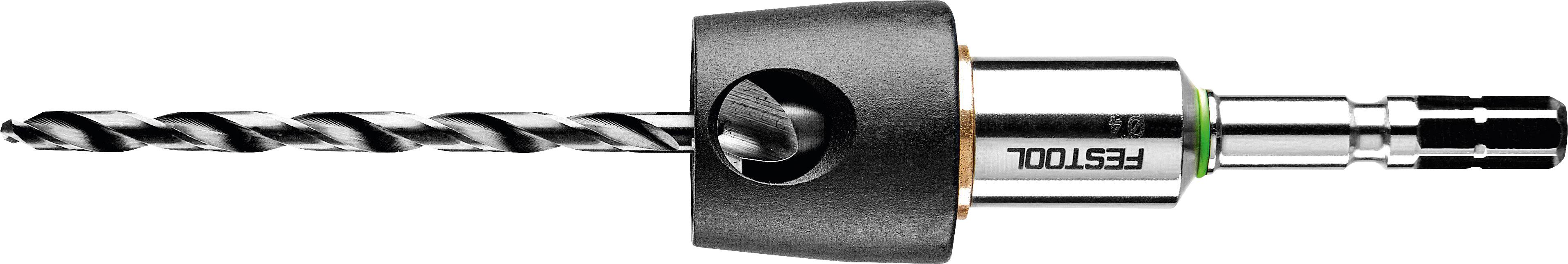 A metal drill bit with a hex shank and a black protective casing, designed for use in power drills.