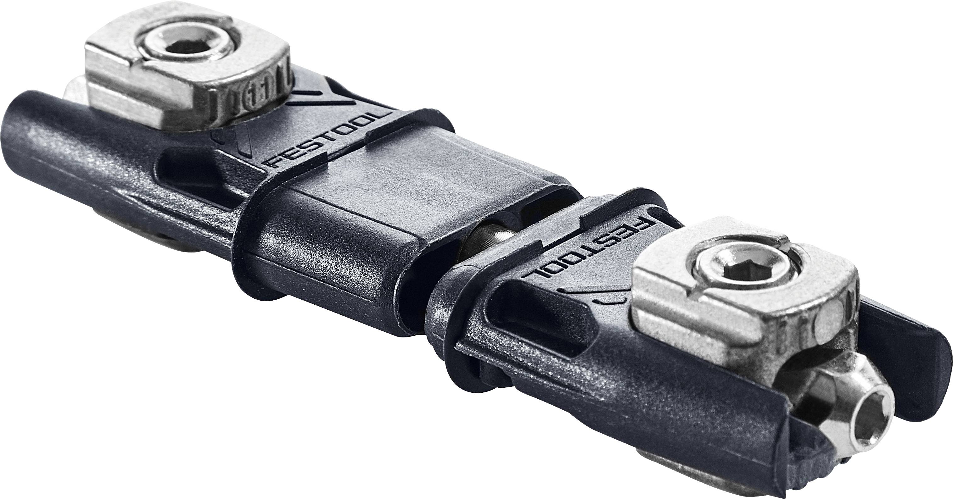 Metal and plastic Festool furniture connector with a sleek, compact design for joining panels securely.