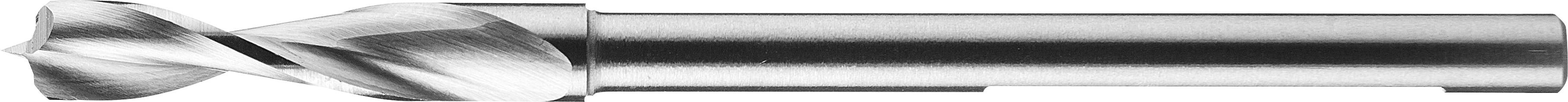 A close-up image of a metal drill bit, showcasing its spiral flutes and cylindrical shank, highlighting its use in drilling or machining.