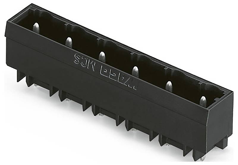 A black rectangular dual in-line package (DIP) socket with multiple pins, used for mounting electronic components on a circuit board.