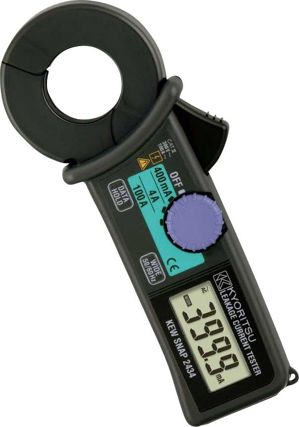 A digital AC clamp meter displaying a reading of -91.99 A. The device shows options for 1000A and 100A measurements, with CE marking.