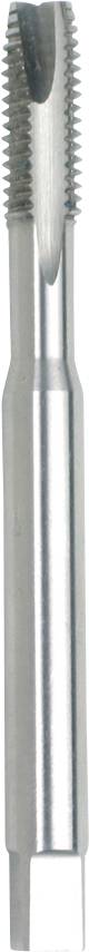 A metal cutting tool with a threaded top and smooth lower shaft, designed for industrial drilling or tapping applications.