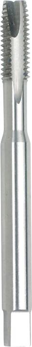 A cylindrical metal drill tap with spiral threading at the top, used for creating internal threads in materials, shown on a plain background.