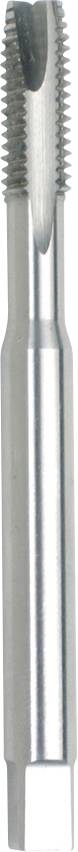 A close-up image of a silver metal cylindrical tool, likely a drill or milling bit, featuring a threaded top and a smooth shaft.
