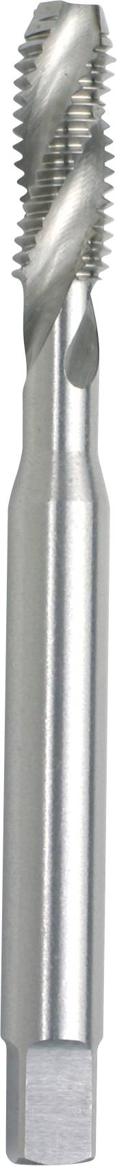 A silver metal drill bit with spiraled grooves for machining threaded holes in manufacturing and construction applications.