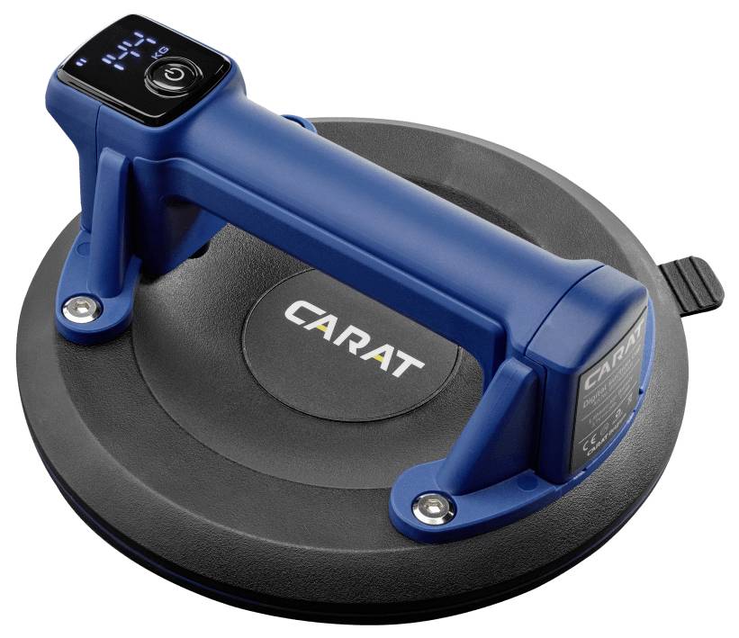 A blue and black suction lifter tool with a handle, displayed on a white background. The brand 'Carat' is printed on its surface.