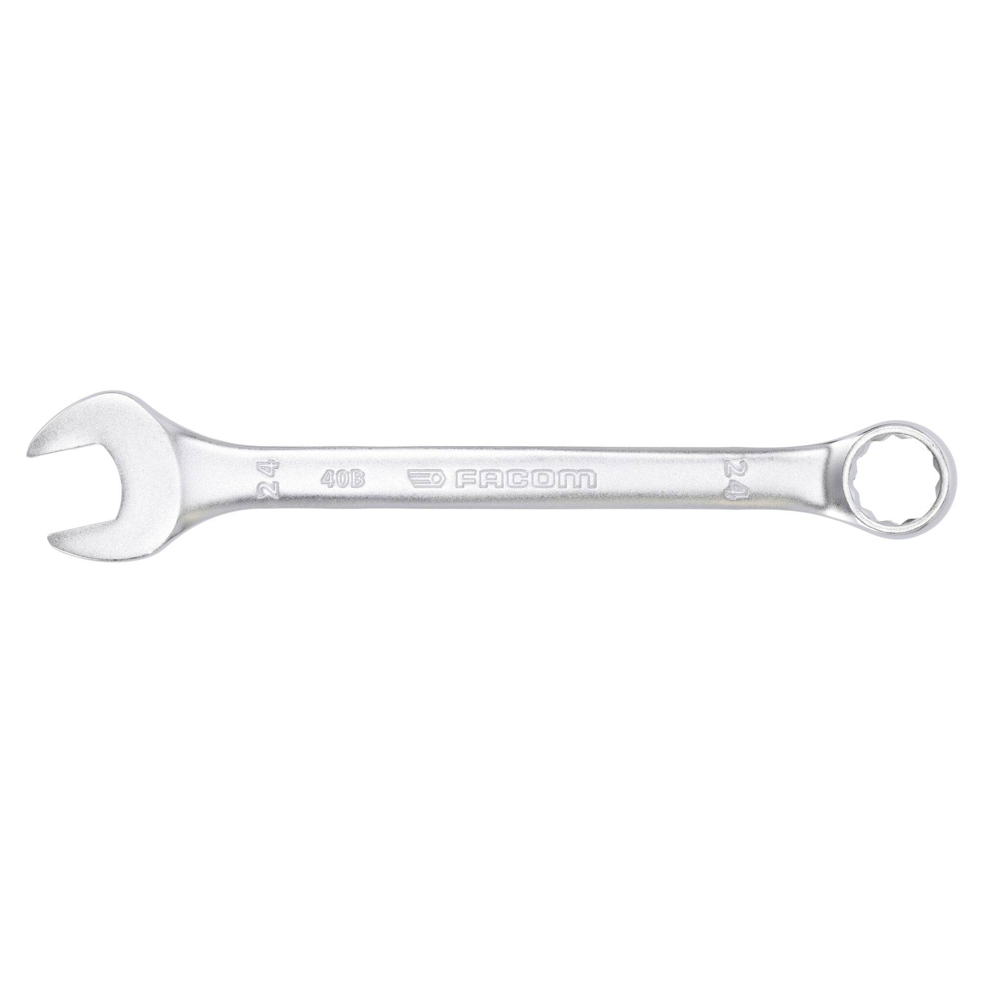 A metallic open-end and ring spanner by Facom, displaying model number 401S, used for tightening bolts and nuts.