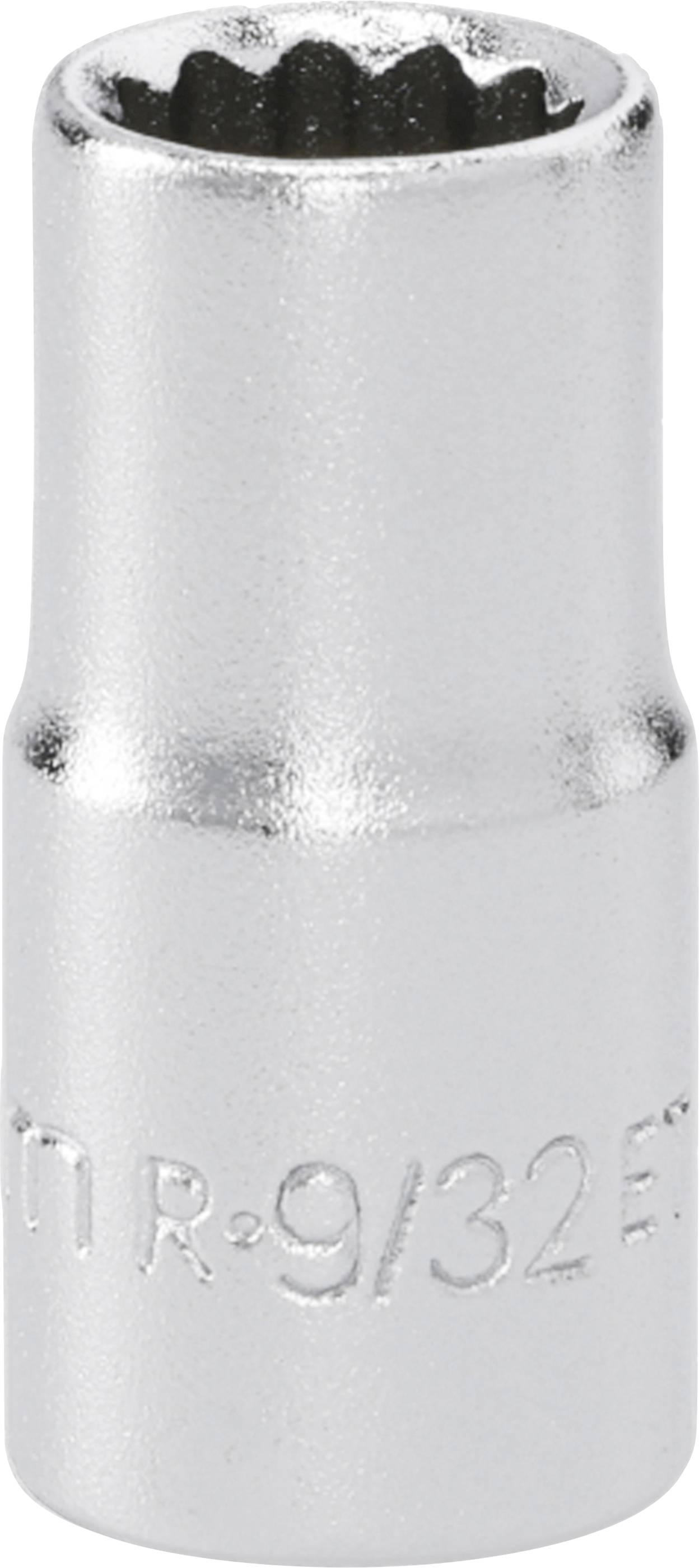 Silver socket wrench head with a 3/8-inch drive and 9/32-inch size marking visible on the side