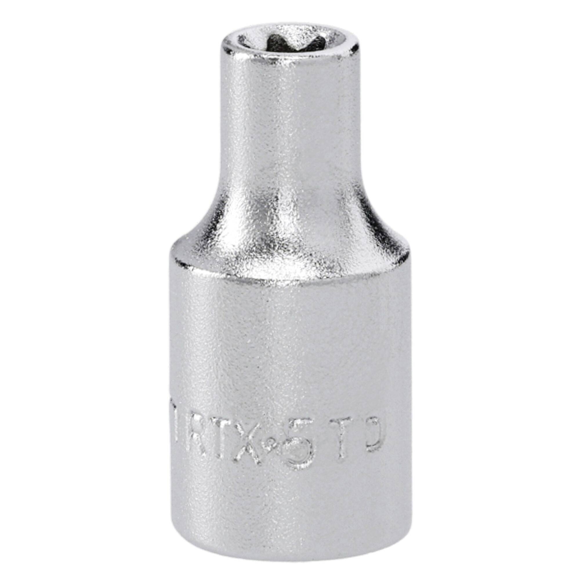 A silver socket with RTX 5 TO engraved on the side, designed for use with specific screw designs or mechanical fittings.