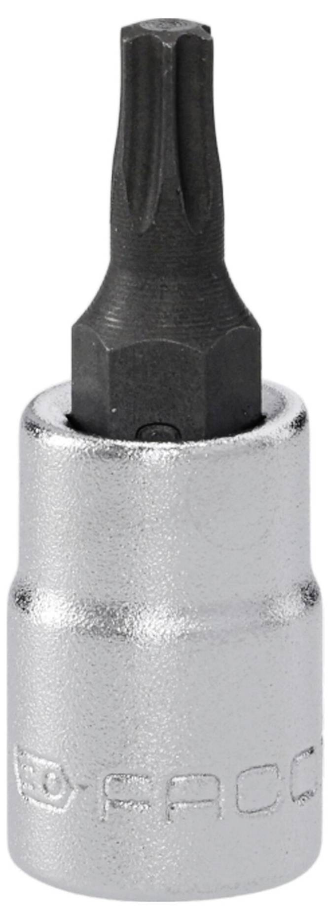 A metal screwdriver bit with a hex base and a star-shaped tip, used for fastening screws with matching star-shaped heads.