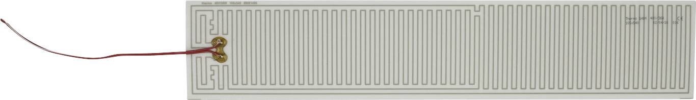 A long rectangular antenna with a copper wire lead attached at the left end, shown on a white background.