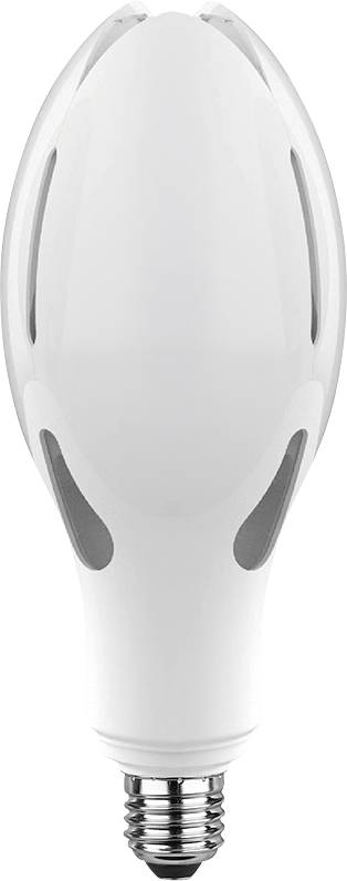 A white LED light bulb with a clear rounded cover and metallic screw base, shown upright on a plain background.
