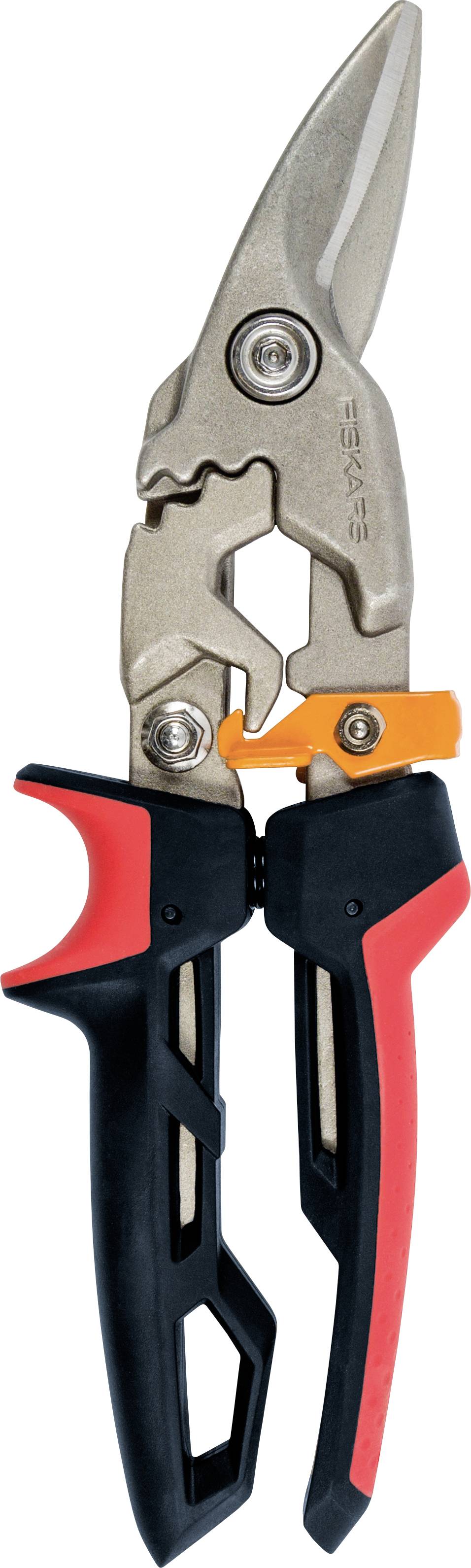 A pair of pliers with black and red handles, shown closed and upright on a white background.