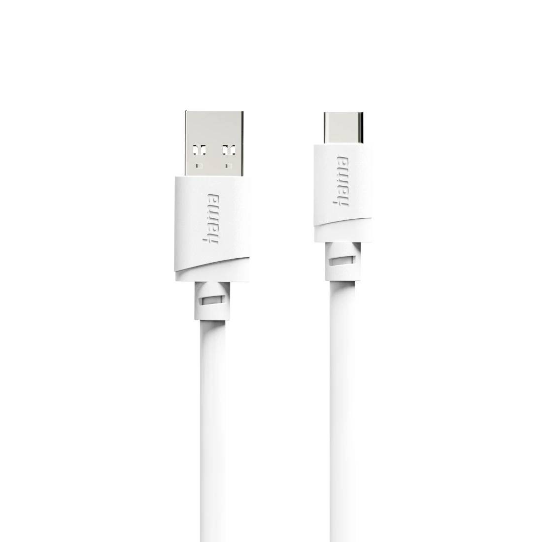 White USB-A to USB-C charging cable with 'hama' branding, shown on a plain white background.