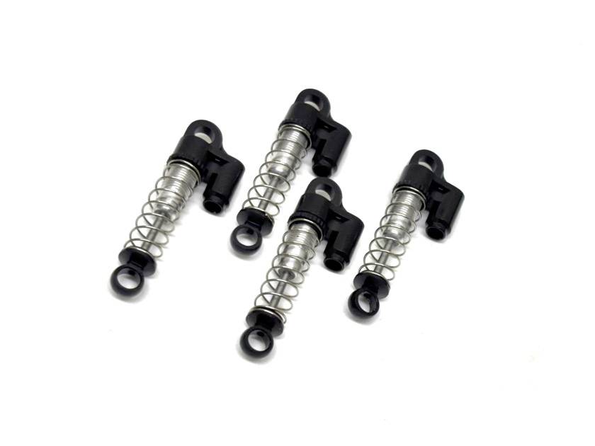 Four small black-and-silver spring-loaded mechanical latches arranged on a white background.