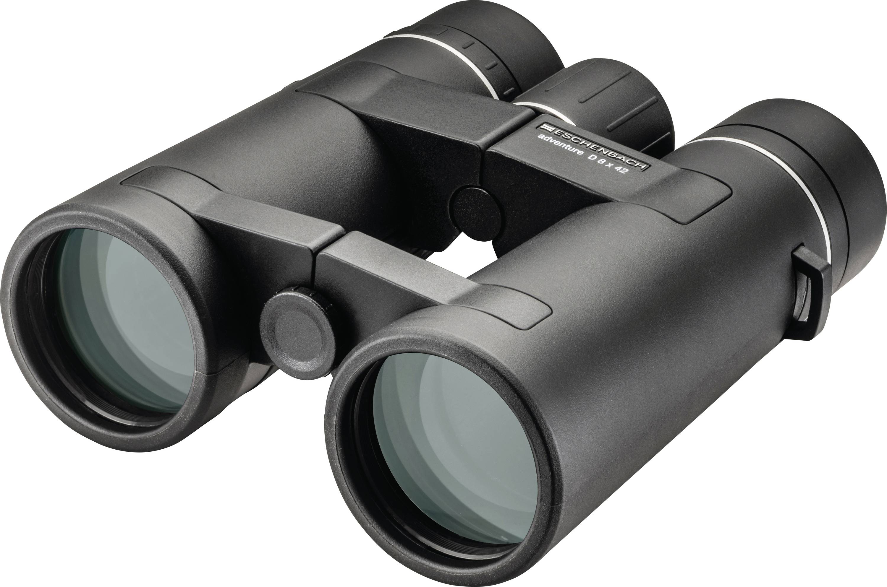 Black binoculars with large lenses, shown on a white background.