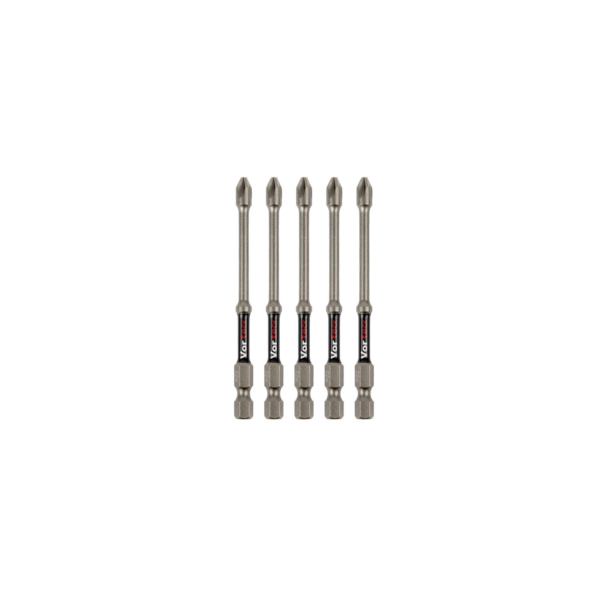 Five long metal screwdriver bits or nut drivers with hex bases, shown upright on a white background.