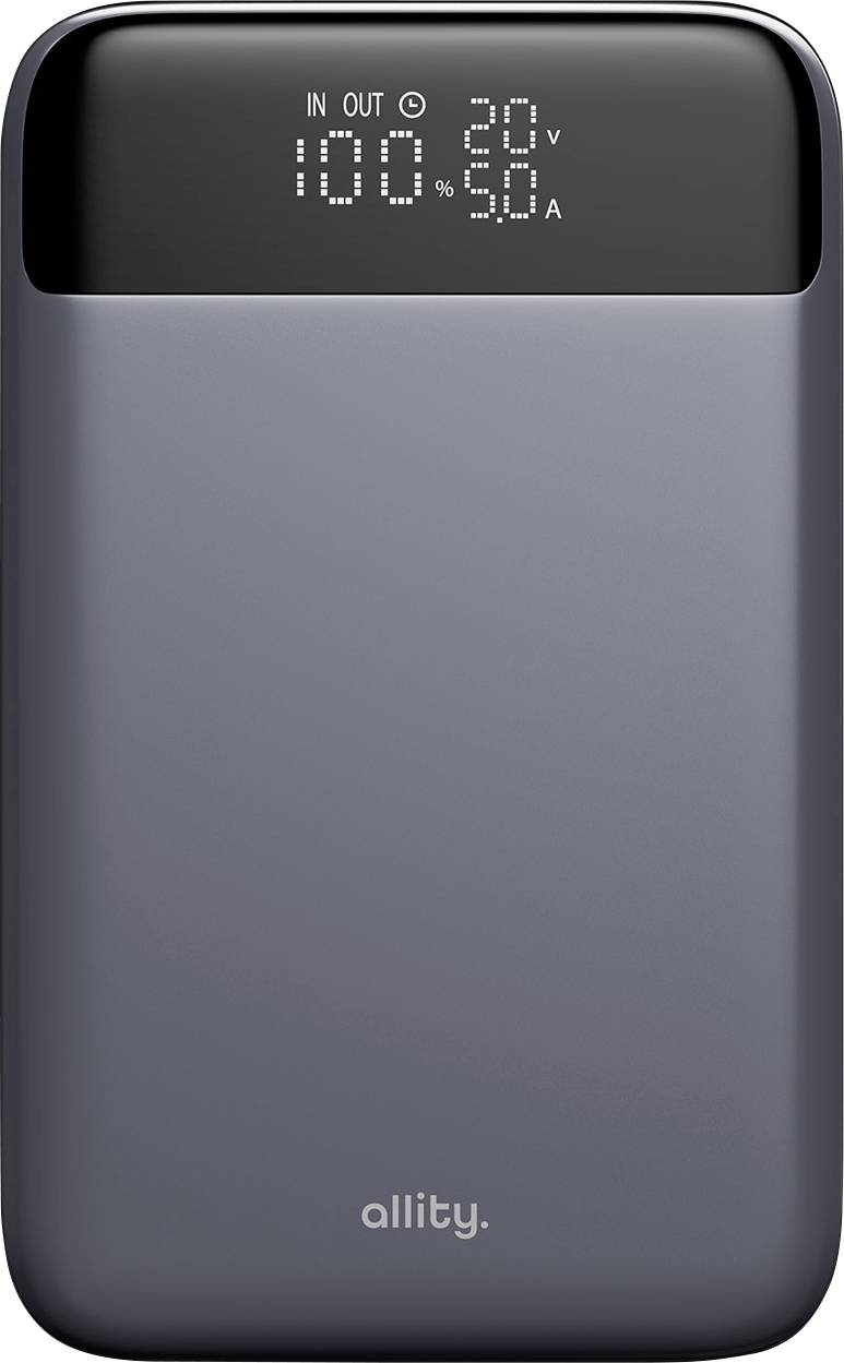 Allity APB-200 Power bank 10000 mAh Power Delivery, Quick Charge LiPo USB type A, USB C® Grey Status display