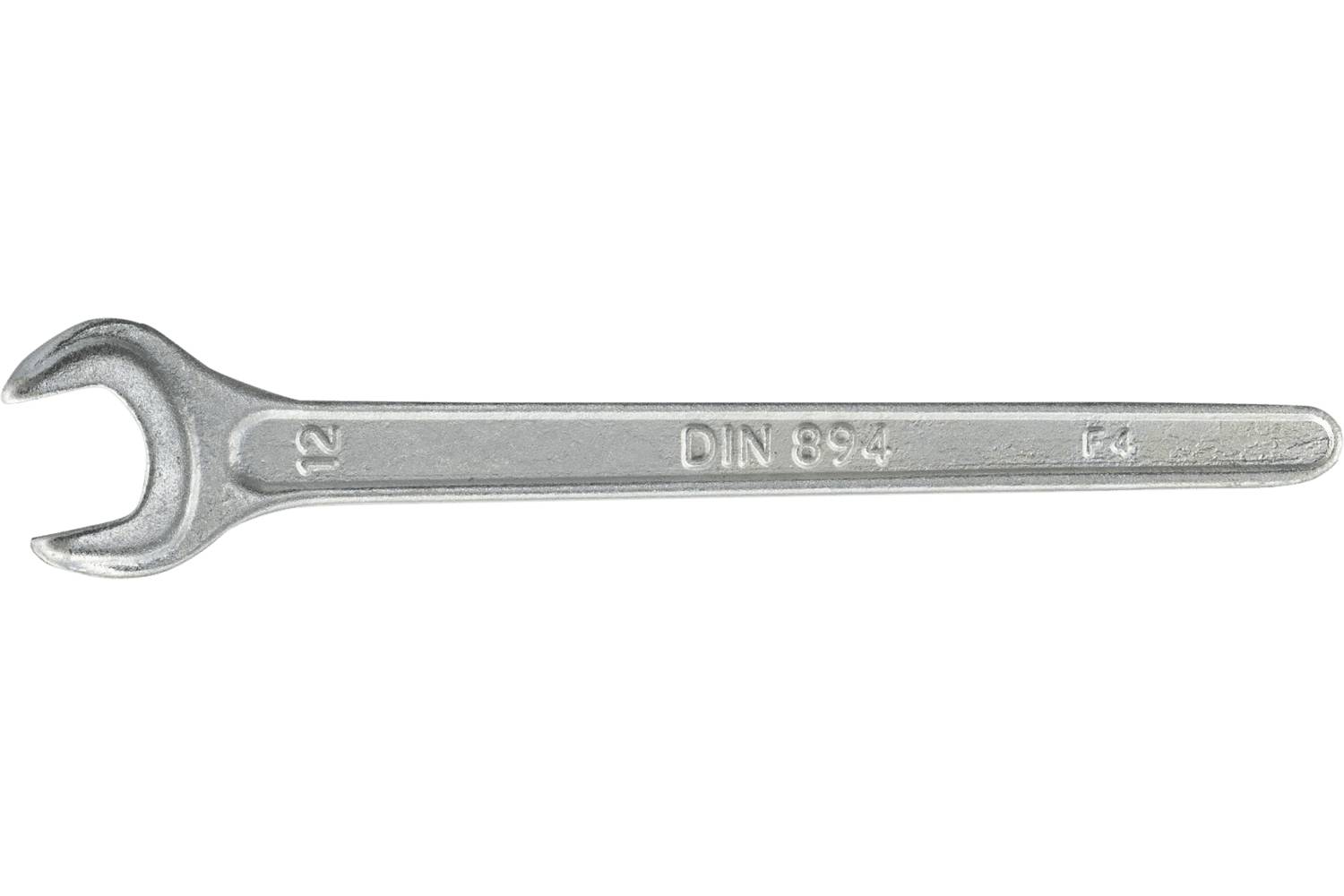 Metal open-end wrench with 'DIN 894' stamped on the handle, shown on a white background.