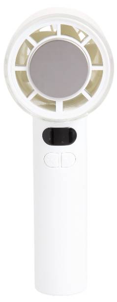 White handheld device with a circular vented head and a black slider switch on the handle.