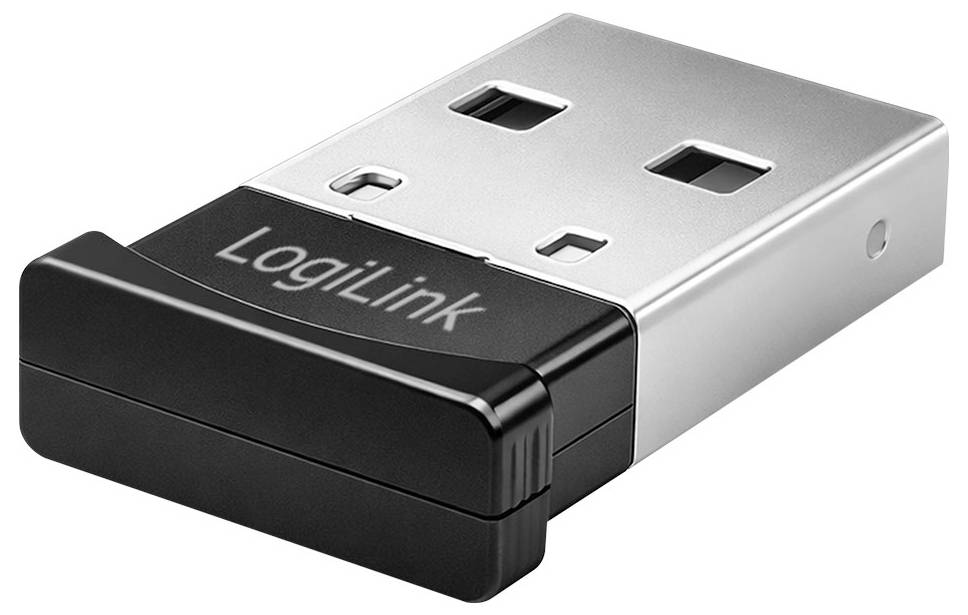 Black and silver LogiLink USB wireless adapter dongle shown on a white background.