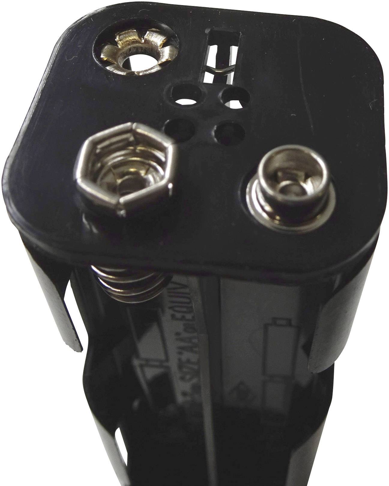 Velleman BH382B Battery tray 8x AA Stud and socket (L x W x H) 108.5 x 31.5 x 29.5 mm