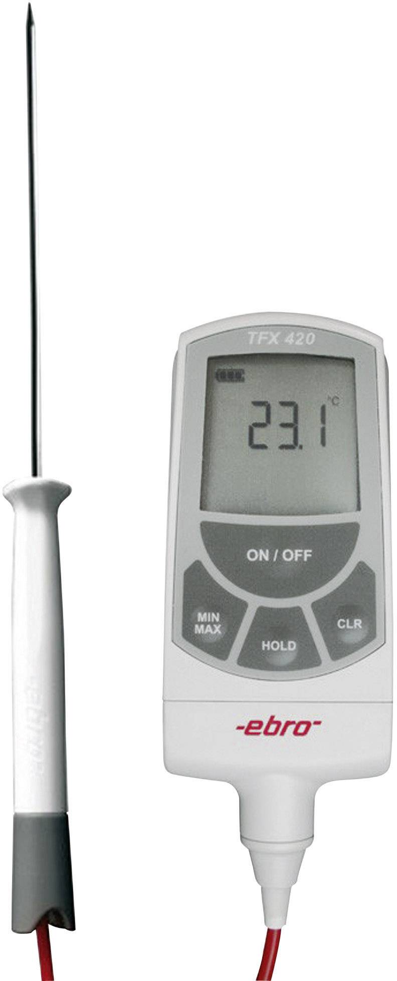 A digital thermometer with a long probe shows '23.1°C'.
