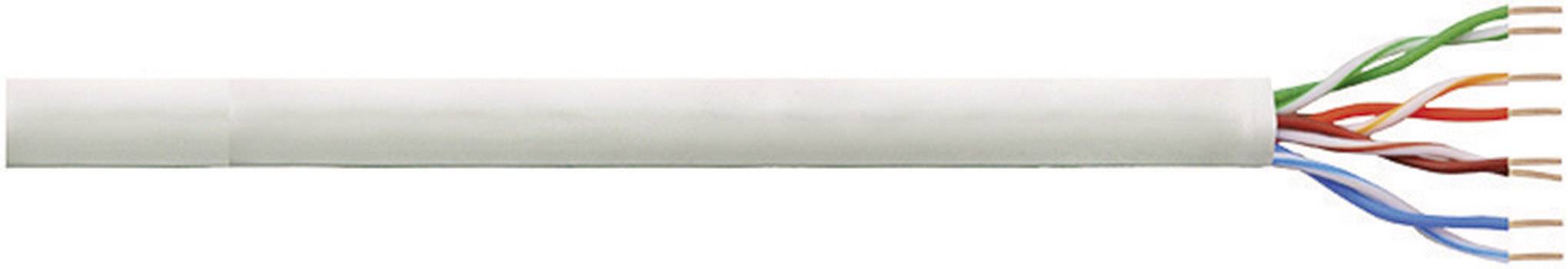 A white network cable with partially exposed, coloured wires at the end, used for data transmission.