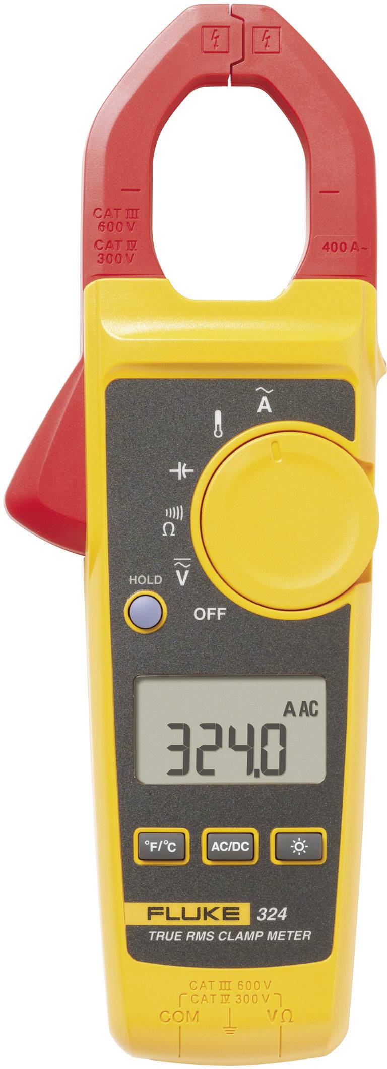 Fluke 324 Clamp meter, Handheld multimeter Digital CAT III 600 V, CAT IV 300 V Display (counts): 4000