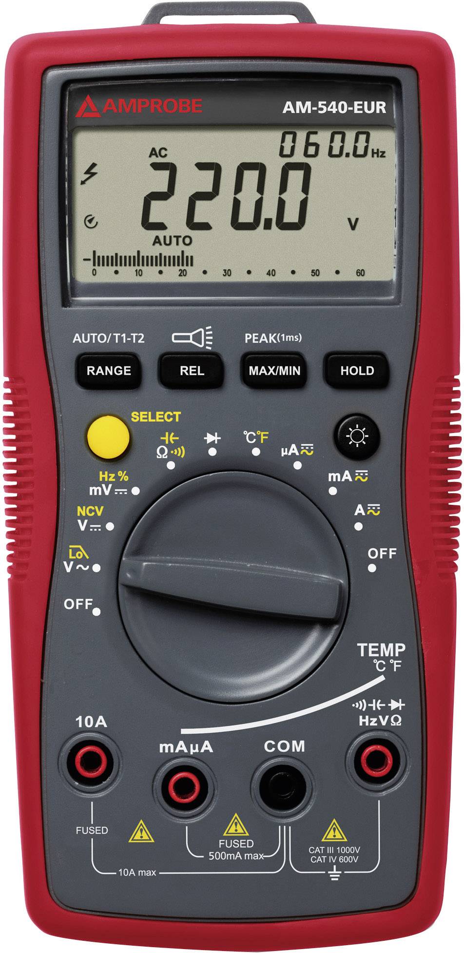 Beha Amprobe AM-540-EUR Handheld multimeter Digital CAT III 1000 V, CAT IV 600 V Display (counts): 6000