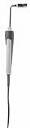 A serological pipette with a long handle and narrow tip, used in laboratories for precise liquid transfer.