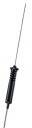 The image shows a black, slender antenna with two thin rods aligned vertically.