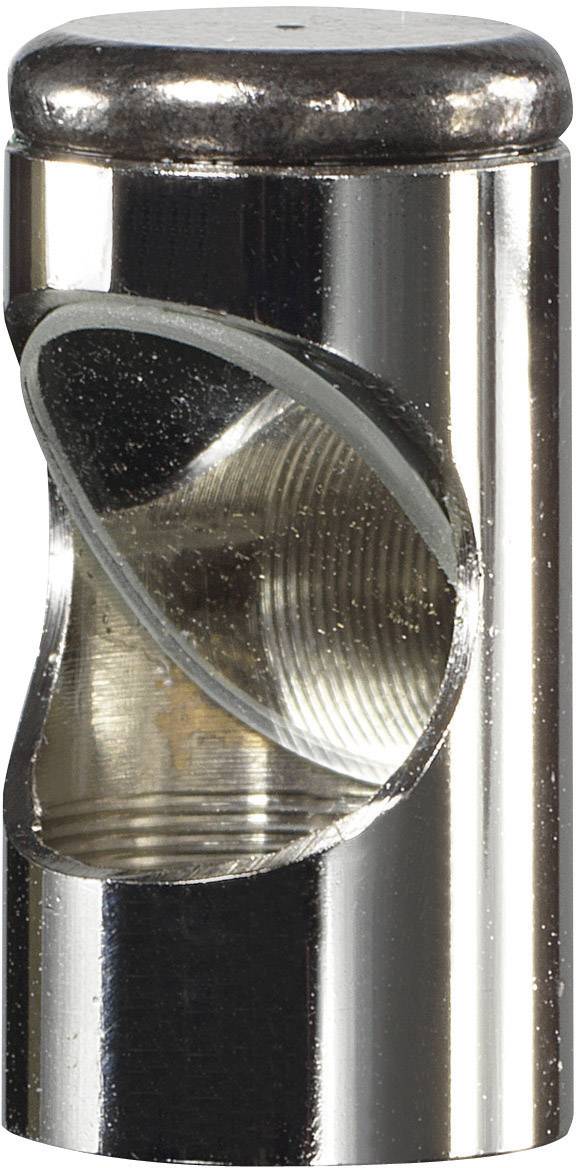 Cylindrical metal piece with a bevelled cut section, showing internal threading. Suitable for pipe connectors or structural applications.