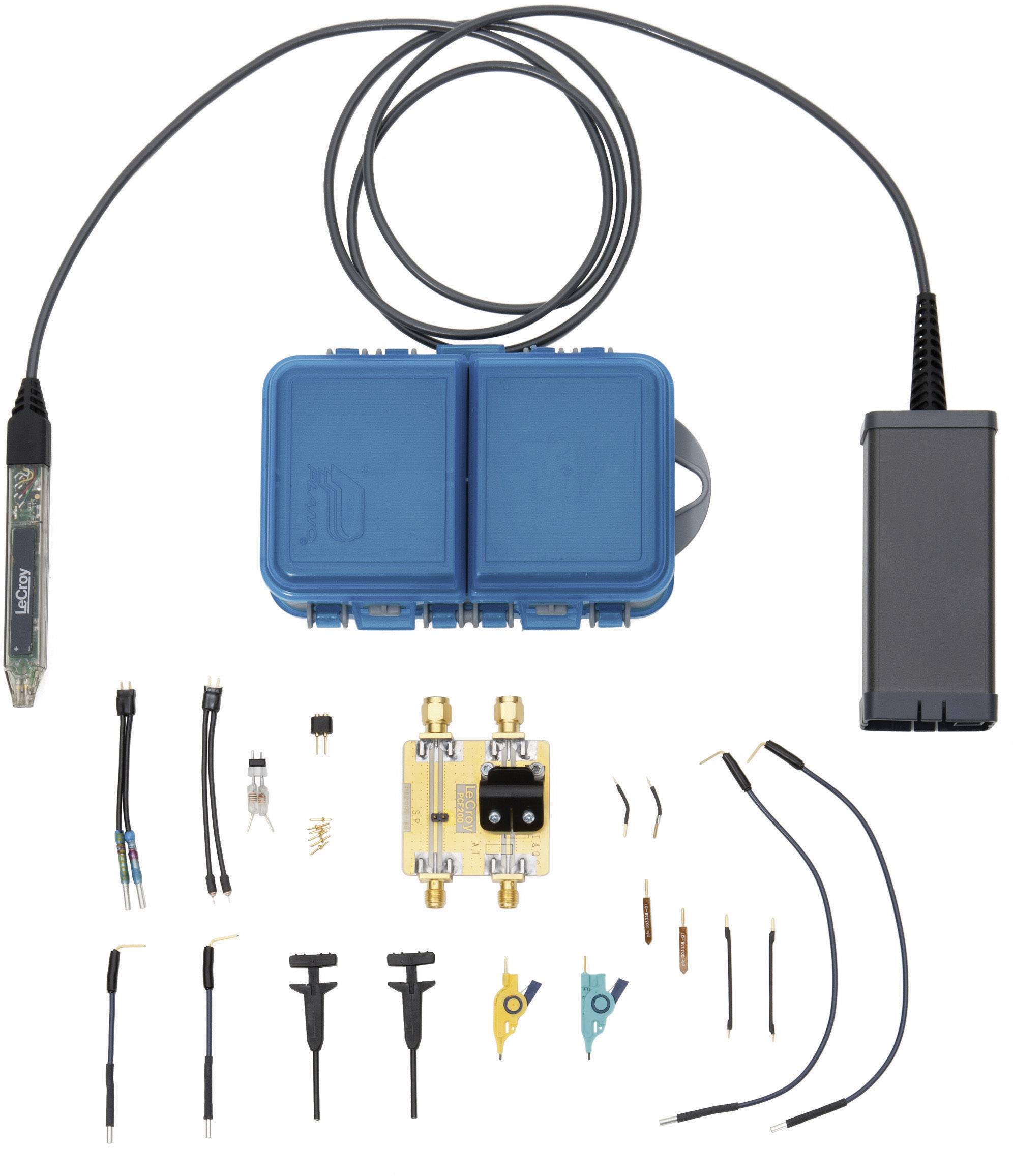Measurement Sensor Kit: includes blue box with sensors, cables, and accessory parts for measuring and analysing electrical signals.