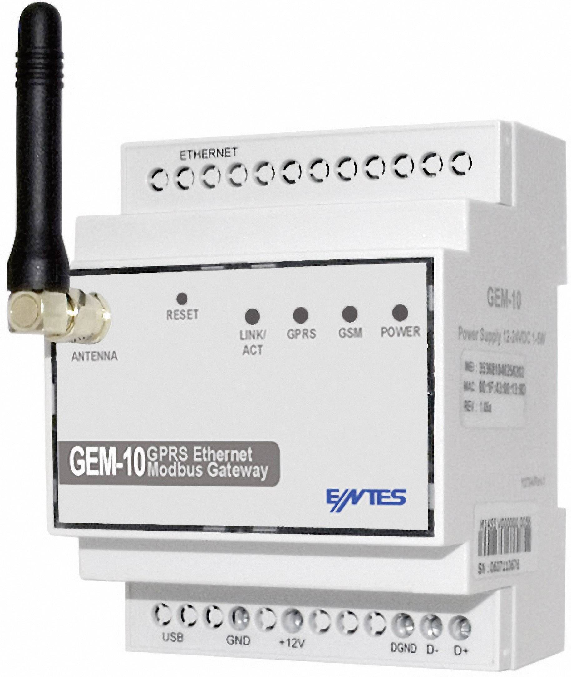 ENTES 101530 GEM-10 Gateway RS-485, USB No. of inputs: 1 x No. of outputs: 1 x I/O number: 1 12 V DC 1 pc(s)