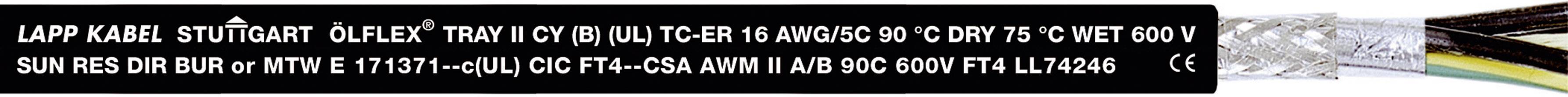 LAPP ÖLFLEX® TRAY II CY Control lead 5 G 1.5 mm² Black 2216050/76 76 m