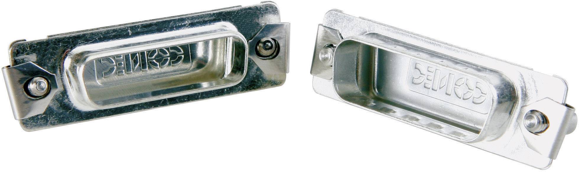 Two silver metal frames with screw holders, symmetrically arranged. Surfaces have embossed text 'SELFLESS'.
